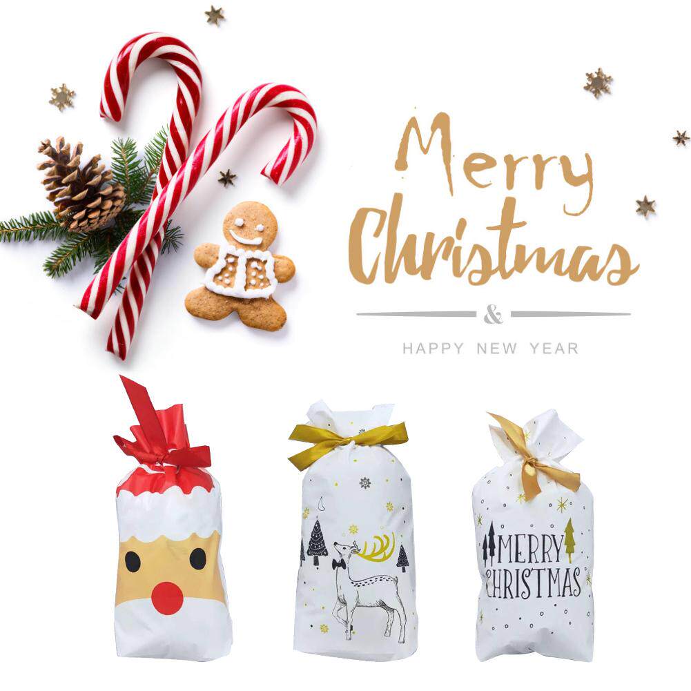 50pcs merry christmas gift bags happy new year christmas can
