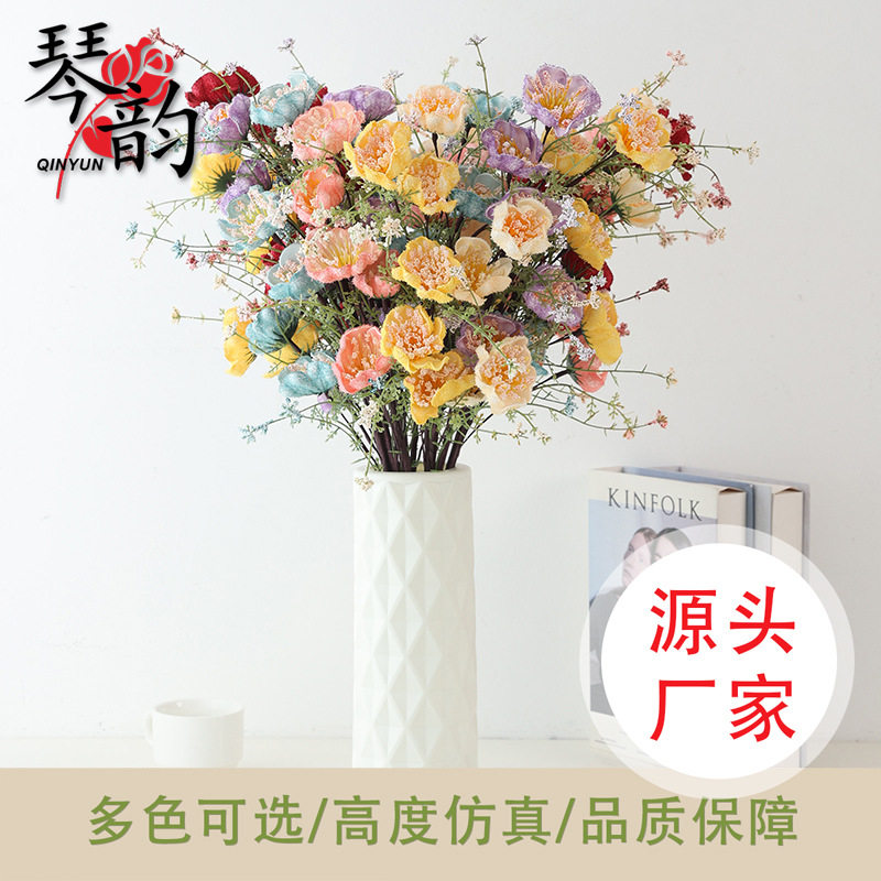 粉蝶花跨境爆款仿真杜鹃花家居卧室插花婚庆网红同款泡沫年宵花