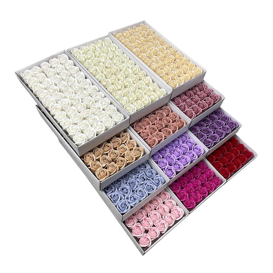 圣诞节三层玫瑰香皂花肥皂花装饰礼盒花束礼物仿真花厂家