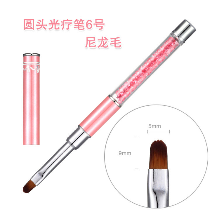 美甲专用闪钻光疗水晶笔 彩绘画花雕花拉线勾线水晶排笔笔刷貂毛