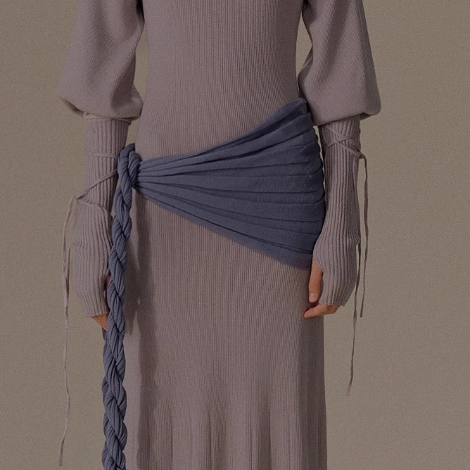 o cloche code_绞花系带半袖套_90%美丽奴羊毛10%弹力纤维