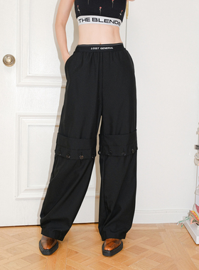 【清货折S】 lost general 黑色休闲机能裤