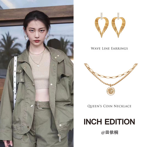 新款女王硬币双层项链饰品百搭