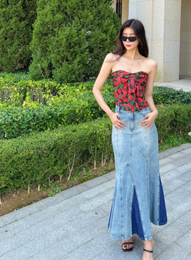 【清货】For Love and Lemons玫瑰抹胸上衣 VenaLabel牛仔半裙