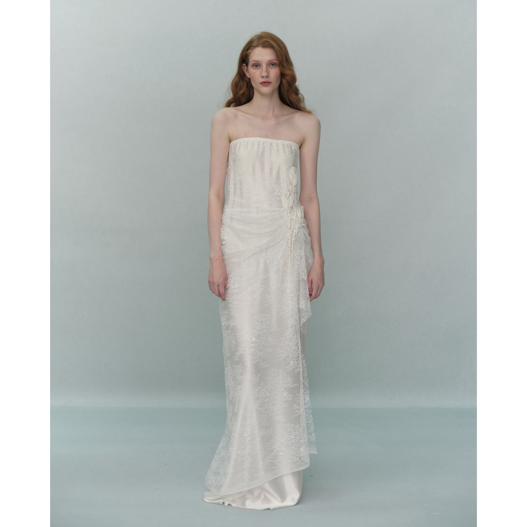 Tension Archive 印度手工坊雪纺花朵流苏钉珠不规则抹胸裙