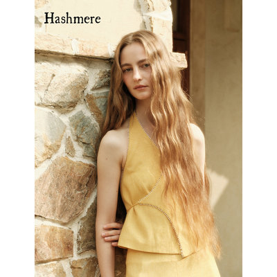 【刘浩存同款】Hashmere 26SS 亚麻绑带上衣 挂脖马甲弯刀裤长裤