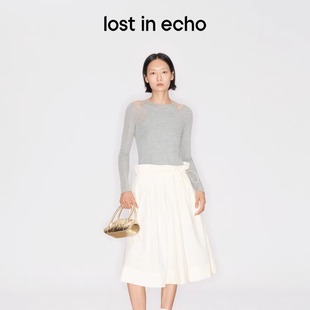 25早秋新款 echo 女 背心鏤空修身 打底針織衫 真兩件套長袖 lost