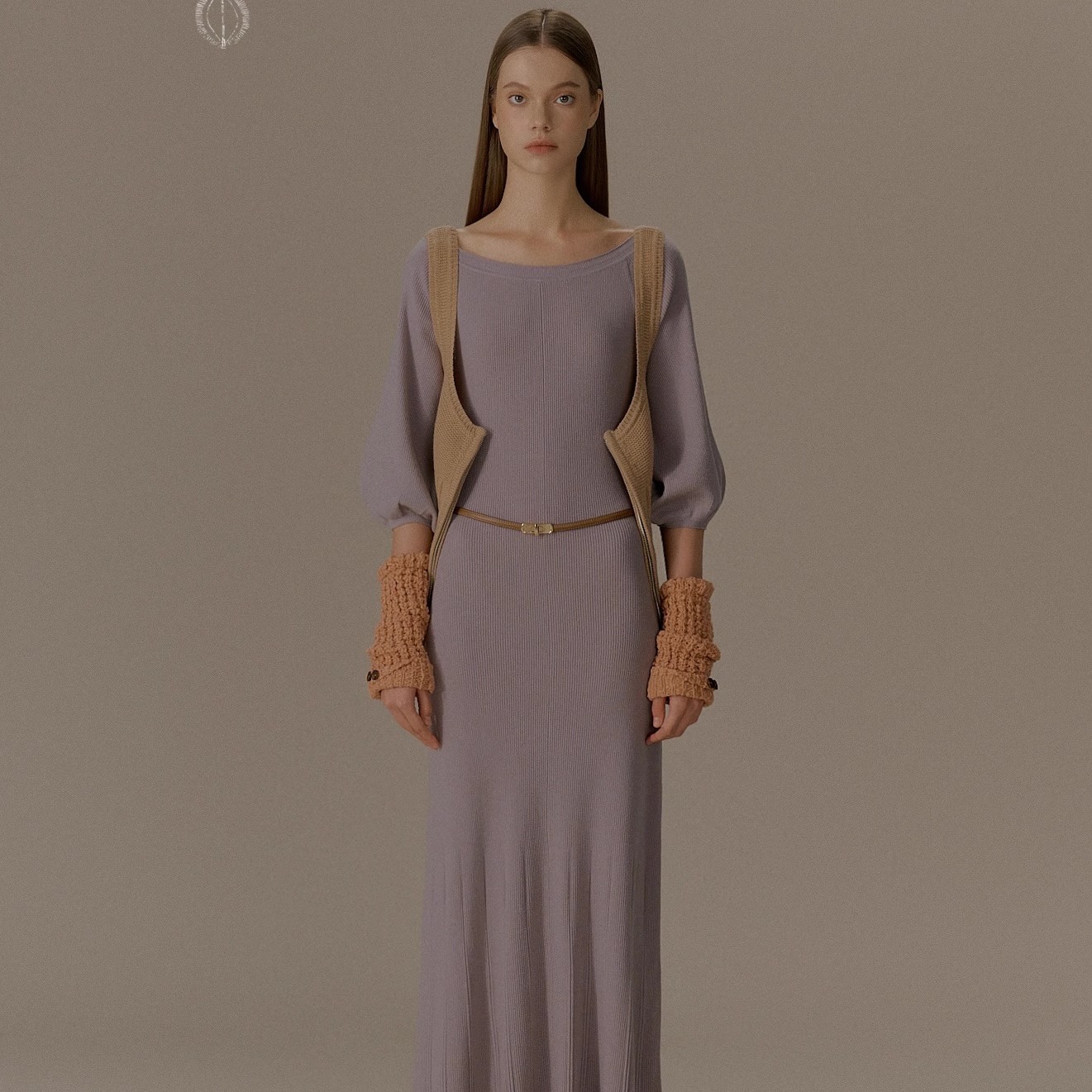 o cloche code_灯笼袖连衣长裙_90%美丽奴羊毛10%弹力纤维