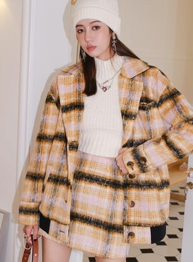 【清货折】 For Love and Lemons秋季华夫格纹复古风半裙大衣套装