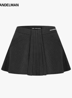 ANN ANDELMAN 26SS新款条纹A字裙法式简约百搭气质黑色半身裙