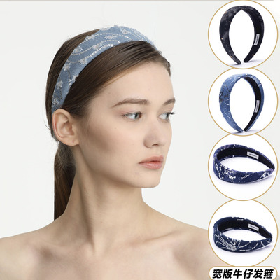 Sei Carina Y 官方授权svy2J新品时尚宽版牛仔珠片发箍女木兰