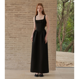 缎面收身连衣裙高级百搭 官方授权2024早春新款 ESTER HSU