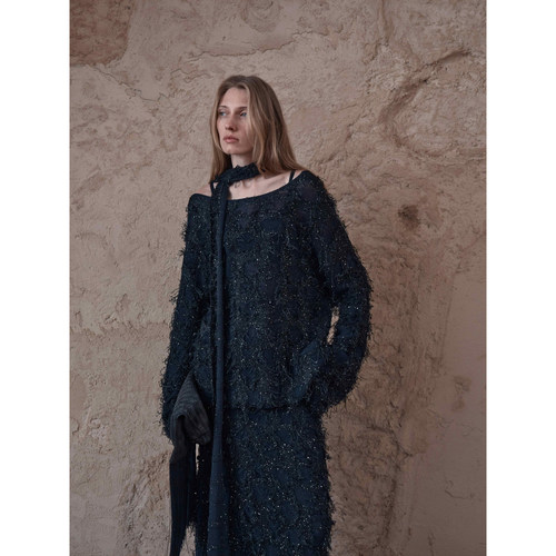 PLAYAPLY 26SS春夏璀璨流苏上衣不对称流苏半身裙