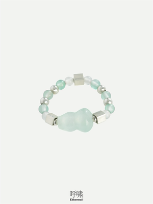 呼啸Ethereal 葫芦双全原创设计玛瑙玉石925银戒指