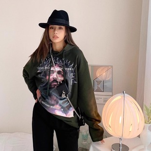 NOM NIT 好莱坞潮牌蒙面耶稣卫衣 怪奇物语 3折加绒卫衣