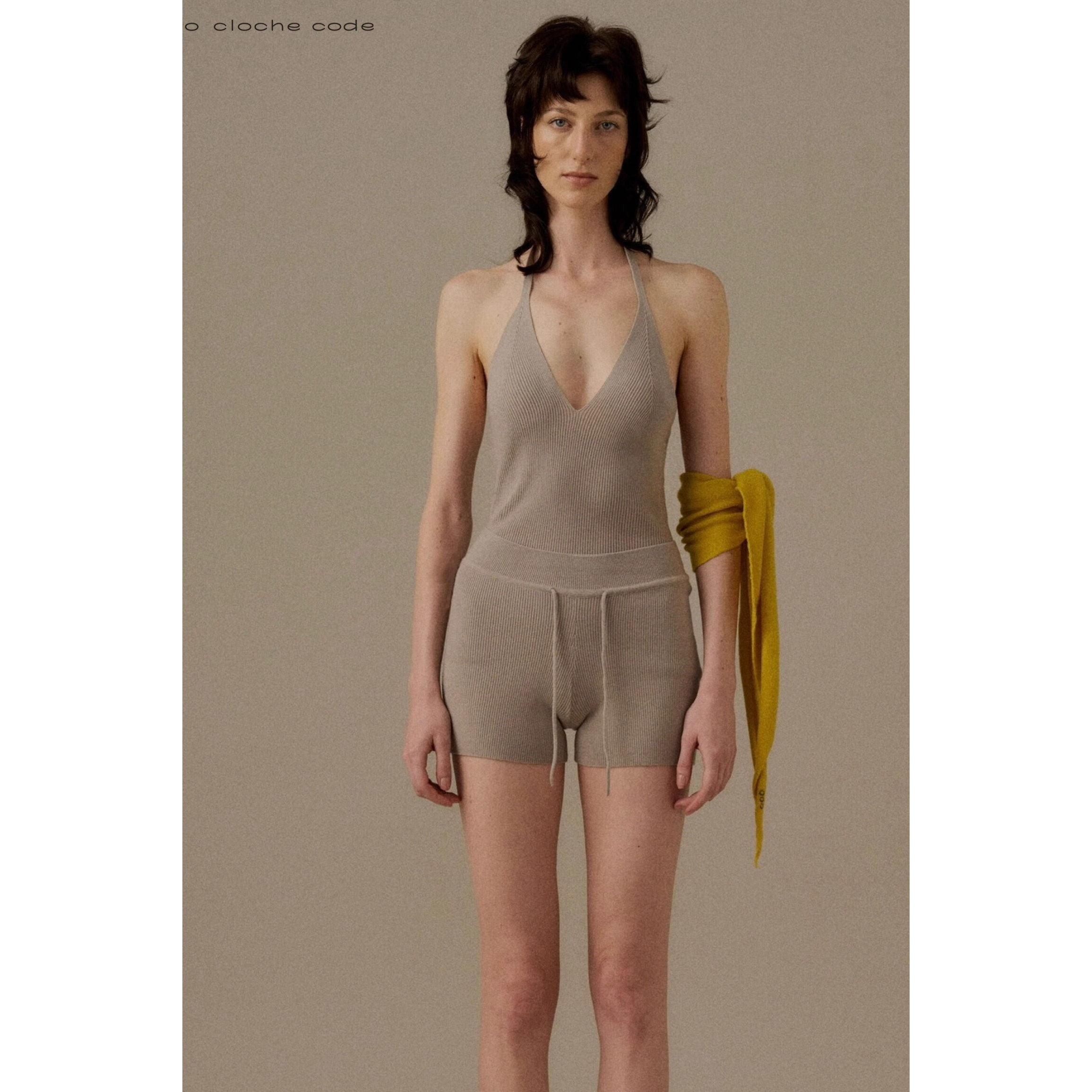 【Nabi同款】o cloche code_ 羊毛针织挂脖吊带 羊毛针织短裤