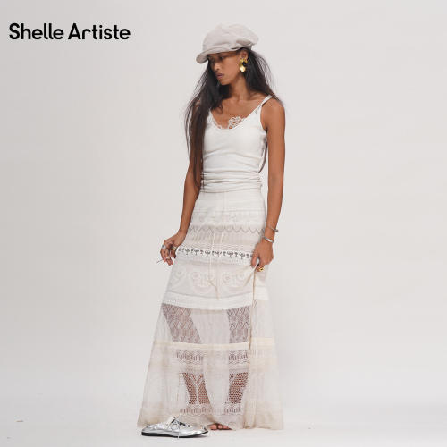 Shelle Artiste 2026夏季新款蕾丝V领吊带背心女修身打底