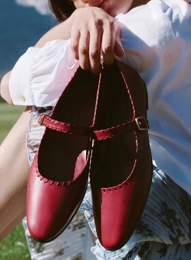 方枪枪同款|BREADTREE面包树 复古手工穿线玛丽珍鞋原创长期主义