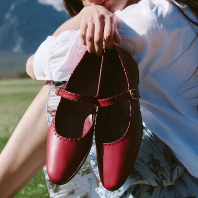 方枪枪同款|BREADTREE面包树 复古手工穿线玛丽珍鞋原创长期主义