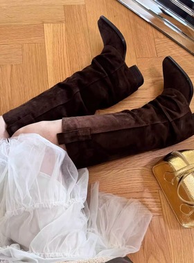 BREAD TREE 面包树 25年新款高筒褶皱骑士靴尖头长靴长期主义