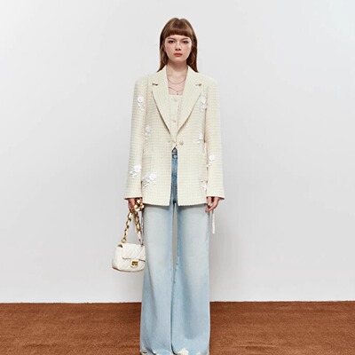 ROCHAROMA2025秋冬 亮片花外套