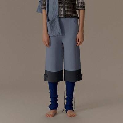 o cloche code_纽扣直筒七分裤_90%美丽奴羊毛10%弹力纤维