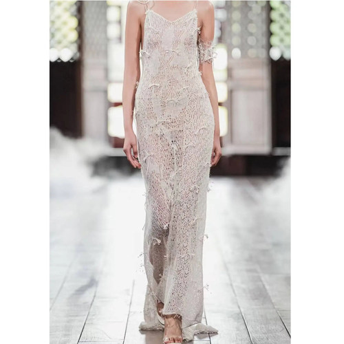 Tension Archive  镂空微透花蕊吊带长裙