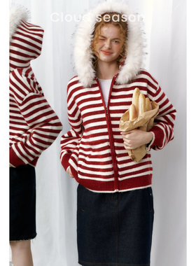 Cloud Season 2025AW  草莓大福条纹毛衣