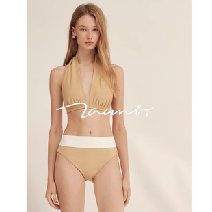 Zaanli暂离26海滩漫游胶囊系列CalaSerena挂脖比基尼泳衣罩裙套装