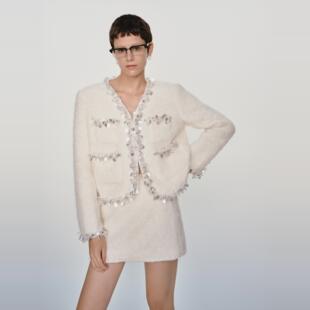 24年手工钉珠羊驼毛外套羊驼毛半身裙 HSU 喜哥设计师品牌 ESTER