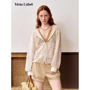 Vena Label 26SS 重工绣花蕾丝开衫外套 高腰休闲重工刺绣短裤