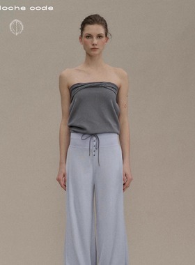 o cloche code__系带抹胸上衣_Drawstring Tube Top