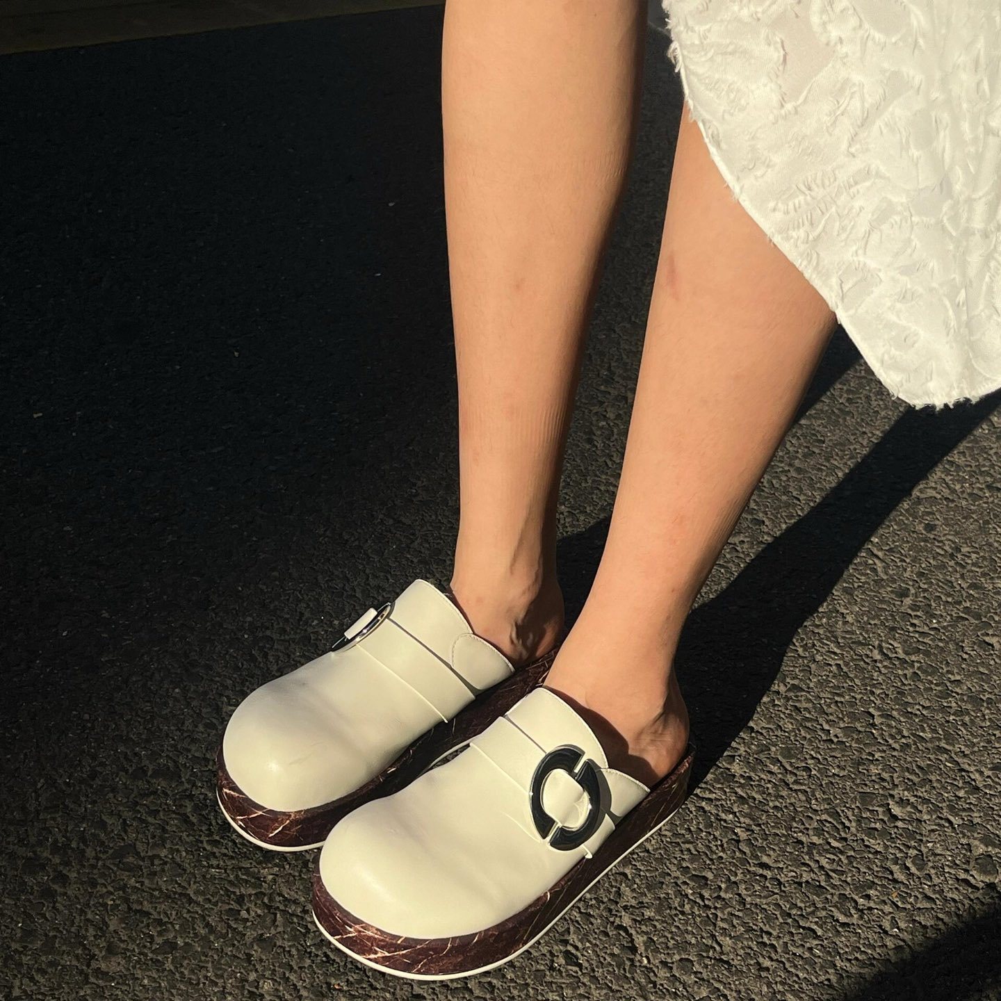 卢昱晓同款lost in echo大圆头厚底增高一脚蹬穆勒拖鞋合集