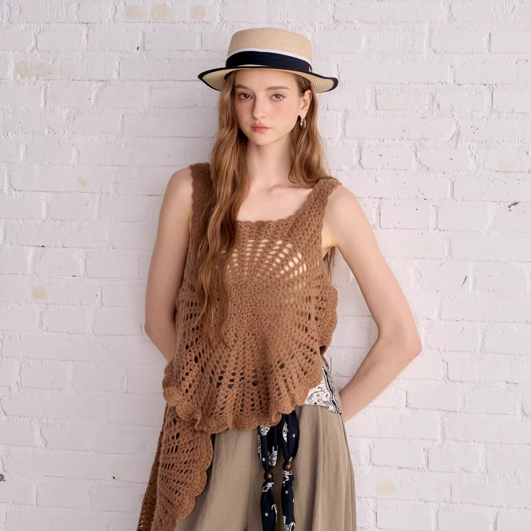 Aimme sparrow25FW W Kendall Jenner系列多元时髦深培棕背心