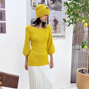 o cloche code 25年秋季 粗针灯笼袖毛衣_100%美丽奴羊毛