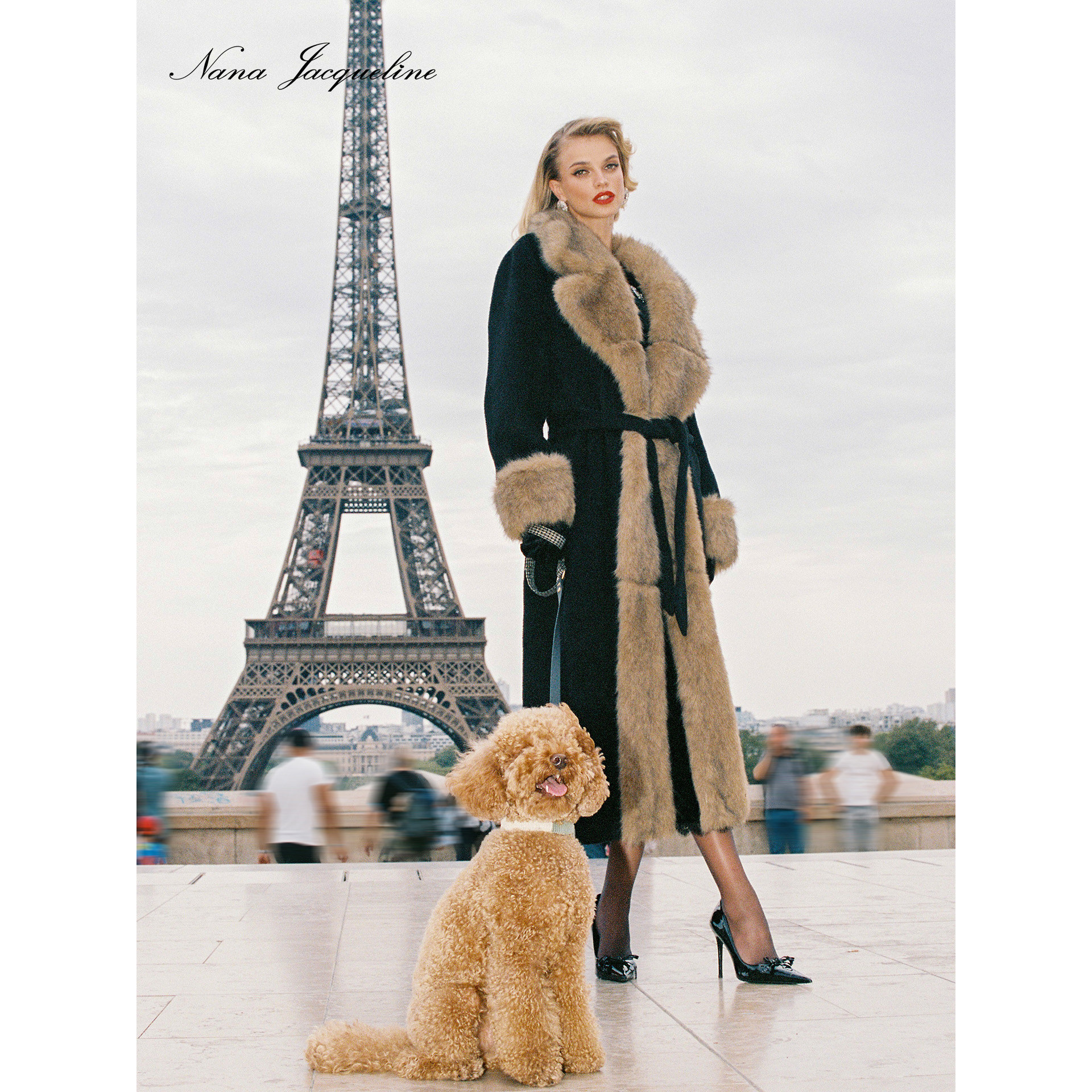 Nana Jacqueline 25AW 羊驼毛系带毛领大衣女浴袍式轻奢毛呢外套