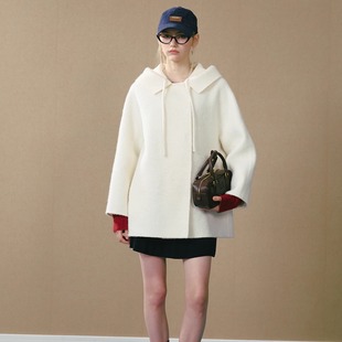 连帽双面羊驼毛大衣 25AW GUO JINGYI