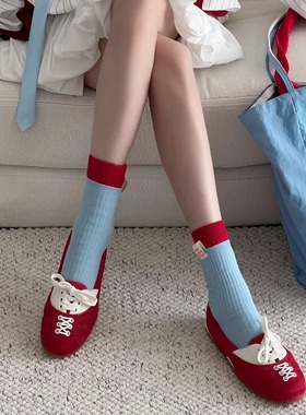 易梦玲同款 lost in echo 欧若风浅口红色超轻软薄底运动芭蕾舞鞋