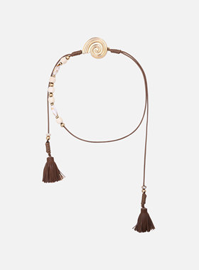 现货 XU ZHI 26春季新品 涡卷纹金属装饰串珠腰带