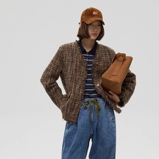 拉链外套 拼色翻领羊剪绒短款 OFF COURSE24