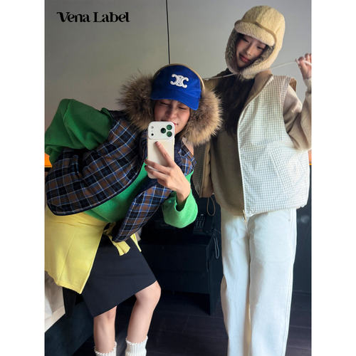 Vena Label 26AW 白鹅绒排骨羽绒服新款轻薄双面羽绒马甲外套