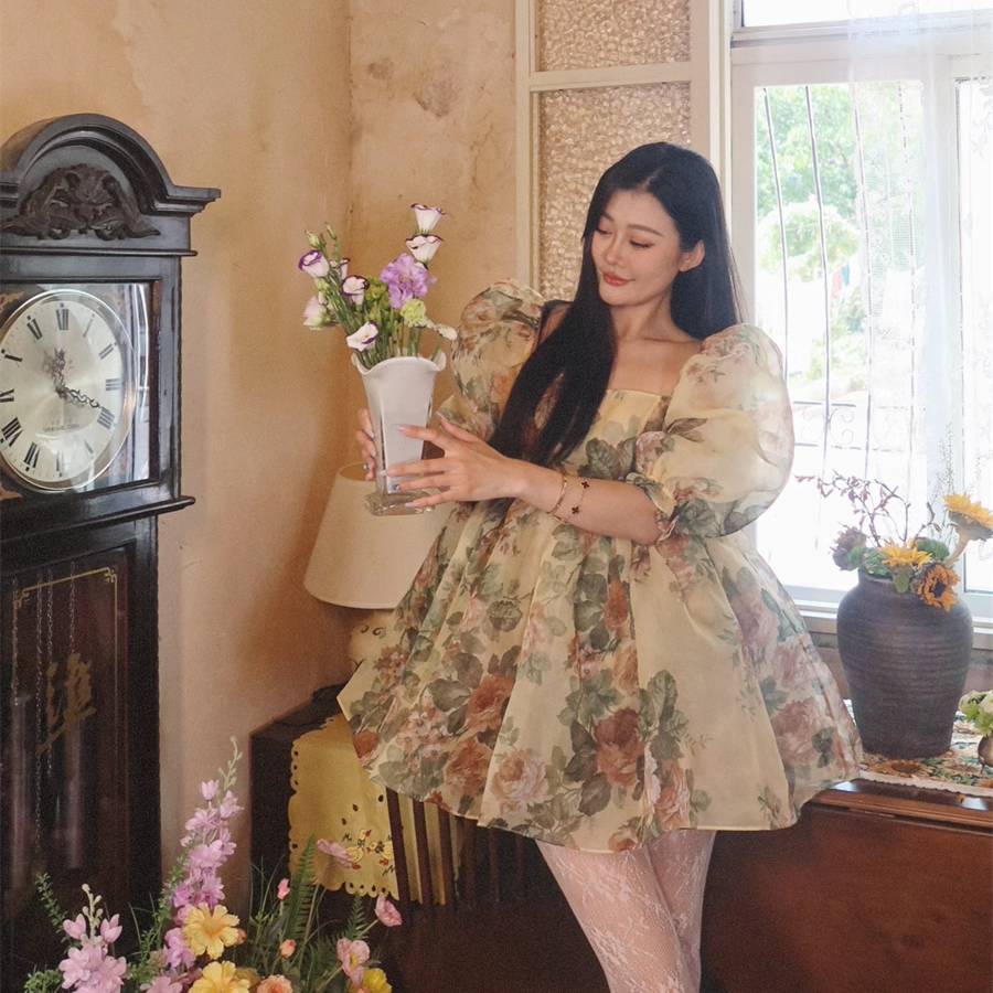 现货 虞书欣同款Selkie 简爱圣诞红格子连衣裙泡芙裙公主裙