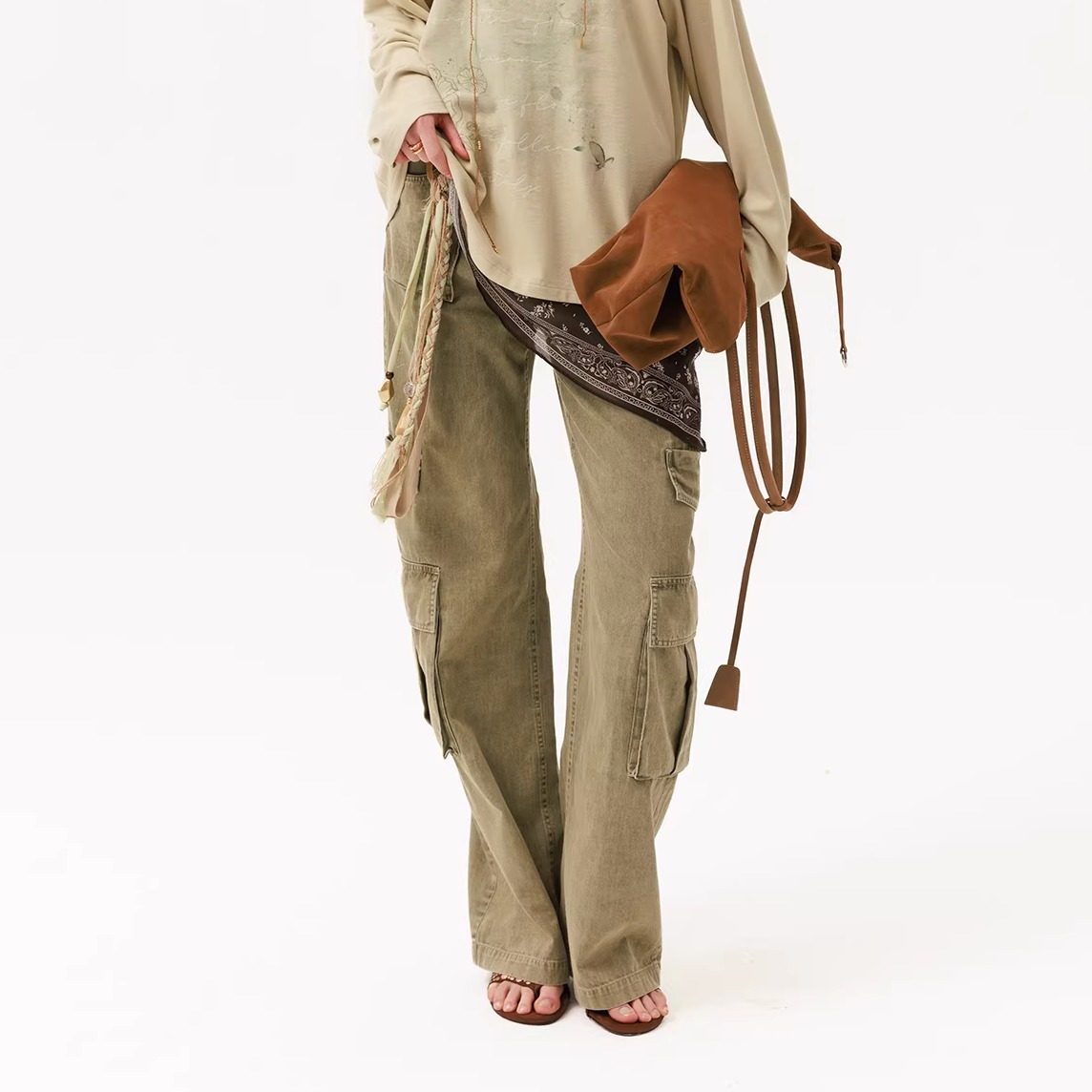 ARTE PURA 26SS春夏  直筒工装裤（含腰绳）,女装/女士精品,时尚套装,淘宝优惠券,粉丝福利购,淘宝优惠卷