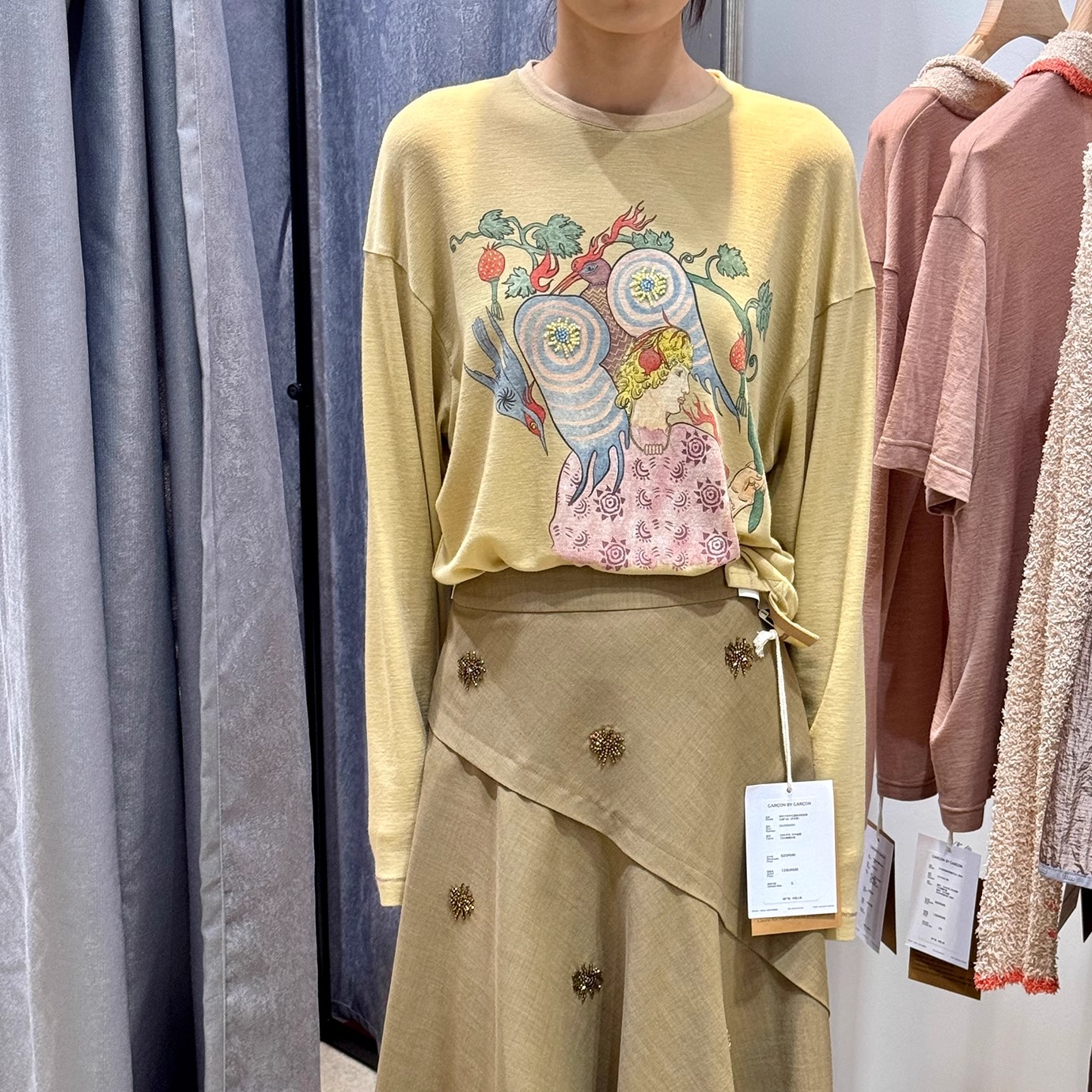 古力娜扎同款 GARCON BY GARCON早春神鸟少年羊毛混纺轻薄长袖Tee