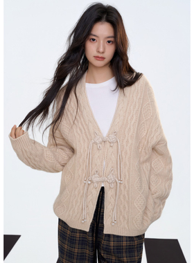 Aimme sparrow25FW 新中式米色羊绒外套