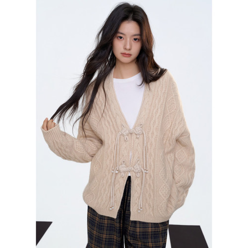 Aimme sparrow25FW 新中式米色羊绒外套