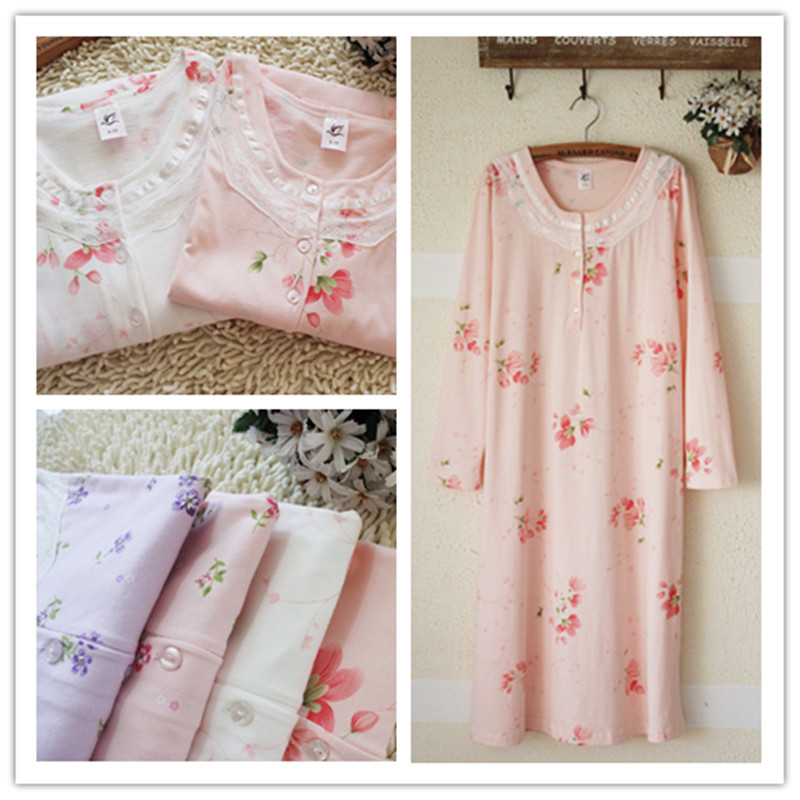 纯棉长袖女士加肥加大码简约春秋