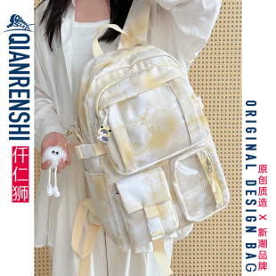 国风书包女生初中生2025新款小众高中生古风水墨风双肩包痛包透明