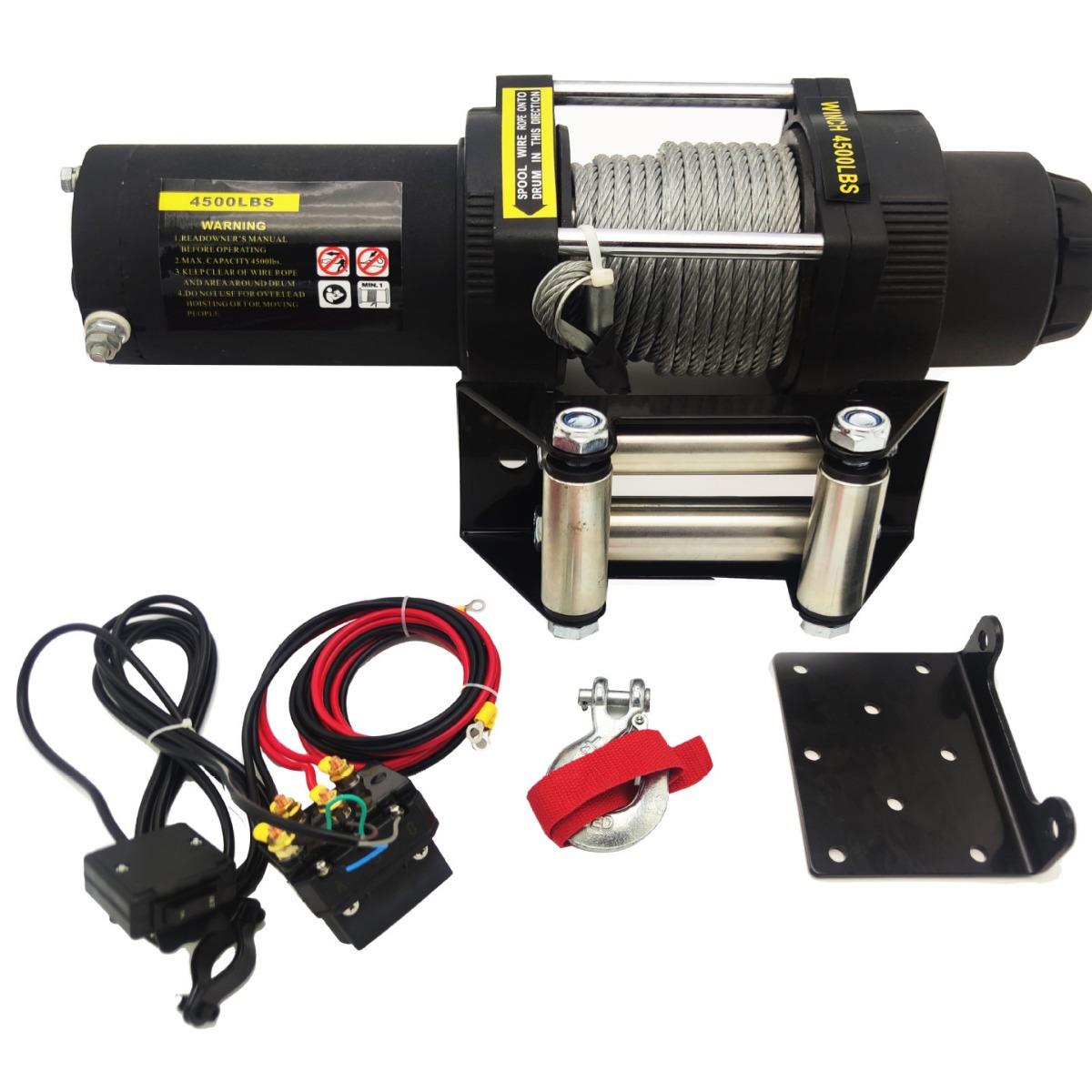 工厂折扣价12V/24V4500磅电动绞盘沙滩车绞盘汽车绞盘便携绞盘