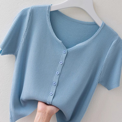 高级感气质冰丝短袖t恤女夏季